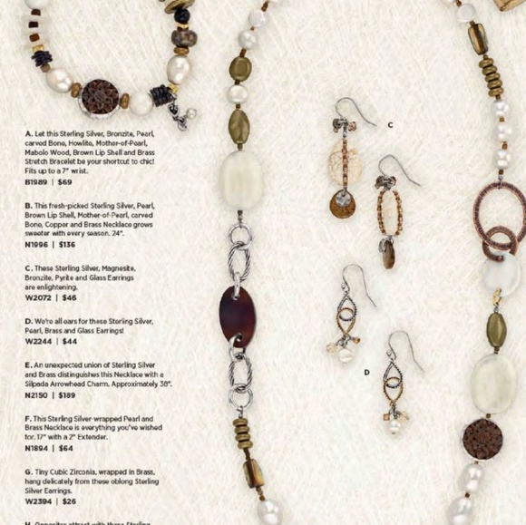 Silpada ~ Pearl & Natural Element Necklace N1996 - Picture 6 of 6